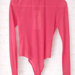Lululemon Nulu Mesh Long Sleeve Crewneck Bodysuit | Pink | Size S